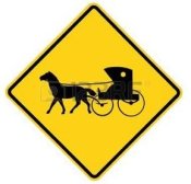 Amish horse & buggy warning sign